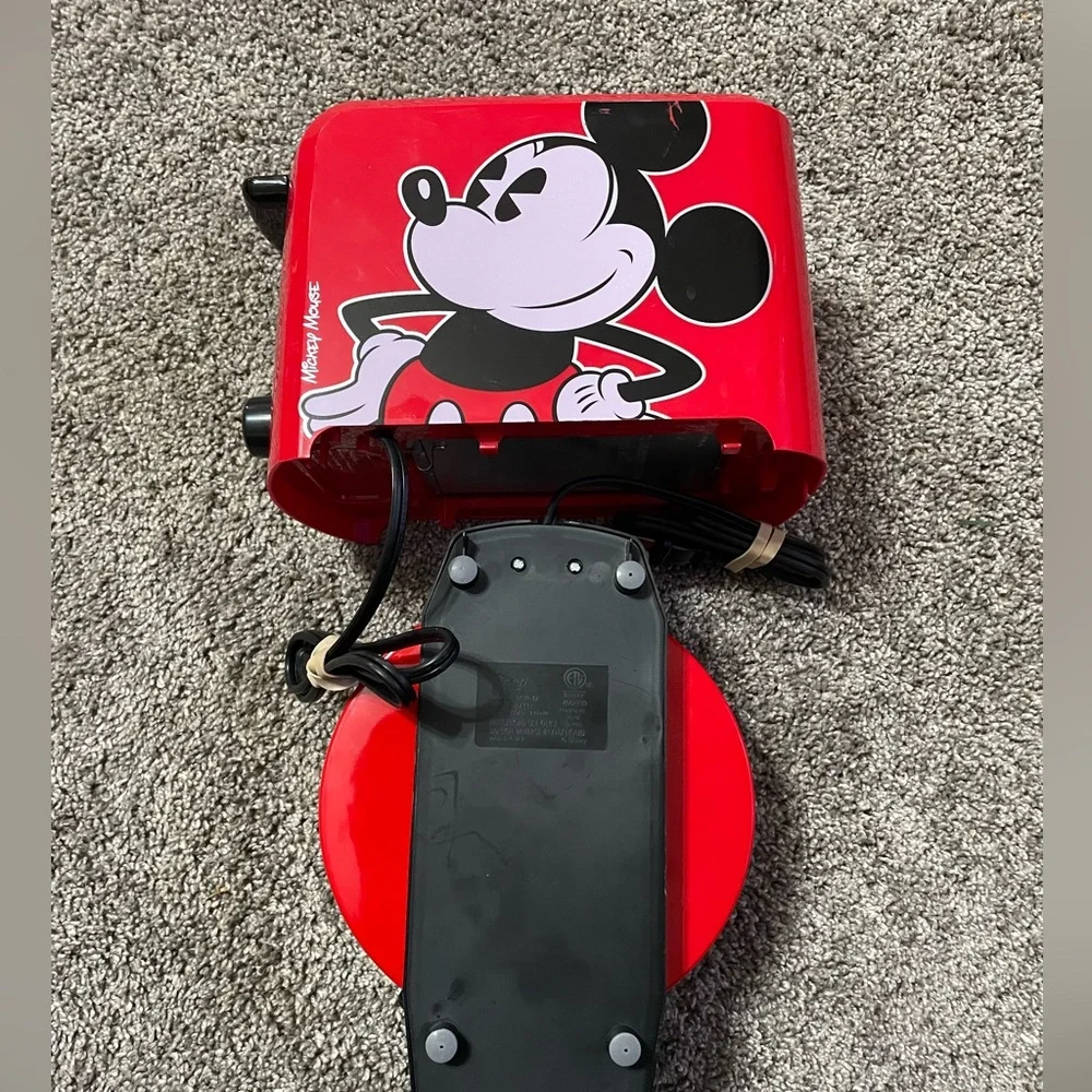 Disney Mickey Mouse Toaster and Waffle Maker 7.5 Inch 2-Slice Mickey Imprint 2PC